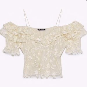 ZARA EMBROIDERED BLOUSE